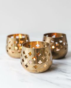 Élégants récipients ronds en laiton pour bougies, contenants pour bougies, pour aromathérapie, remplissage de cire, décoration intérieure - Product Image 1