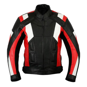 Custom Motorbike <b>Racing</b> <b>Jackets</b> Men's Full Sleeve All Seasons Leather Eco-friendly Anti-UV Breathable 550g Newest Style - Product Image 1