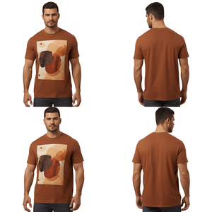 Camiseta Estampada de Corte Holgado, Algodón Peinado, Estilo Urbano, Tejido Grueso, Alta Calidad, Diseño Gráfico Personalizado, Hombros Caídos, para Hombre - Product Image 3