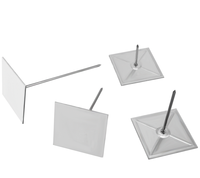 Pieu de fixation auto-adhésif en acier de qualité industrielle, base carrée 50x50mm, lisse, plusieurs longueurs, sans soudure, isolation thermique