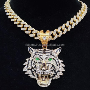 จี้หมีการ์ตูนแบบ Iced Out เงินแท้ 925 ชุบโรเดียม ดีไซน์ฮิปฮอปประดับคริสตัลไรน์สโตนแบบฝังละเอียด - Product Image 2
