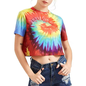Compre Ahora Top Deportivo Corto Tie Dye para Mujer, Tejido Elástico Transpirable que Absorbe la Humedad, Ropa Deportiva, Logotipo Personalizado, Top para Mujer al por Mayor - Product Image 4