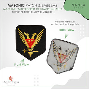 Écusson brodé thermocollant du Rite écossais, 32e degré maçonnique, avec un symbole d'ailes d'aigle à double tête, pour vêtements et cadeaux - Product Image 2