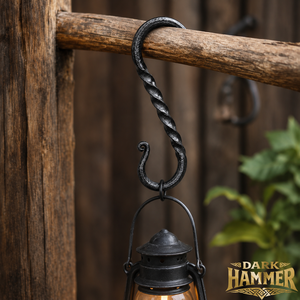 ตะขอแขวนอเนกประสงค์เหล็กดัดมือแบบยุคกลาง สีดำ แข็งแรงทนทาน รุ่น Dark Hammer Hand Forged Real Touch พร้อมตะขอเกี่ยวรูปตัว S แบบบิด - Product Image 2