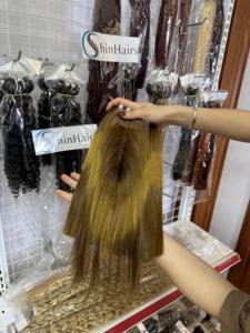 Mélange de couleurs, cheveux humains 100% naturels vietnamiens, super double drawn, lisses comme des baguettes, à clipser, perméables à la teinture, pour femmes noires, toutes les couleurs - Product Image 2