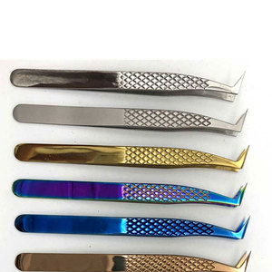 Pince à épiler haute précision pour extensions de cils, en acier inoxydable antidérapant, pour volume, avec logo personnalisé, antistatique, pour salon - Product Image 4