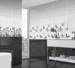 Carreaux de porcelaine rectifiés brillants 12x24, carreaux muraux en céramique polie, joints sans raccord, matériaux de décoration intérieure - Product Image 2