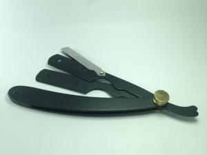 Professional Barber Straight Edge Shaving <b>Razor</b> Matte Black German Stainless Steel Hair Shaving <b>Razors</b> - Product Image 4