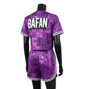 Ensemble short et maillot de baseball pour femme en polyester respirant de qualité supérieure avec logo personnalisé par sublimation, ensembles pour femme 100% coton - Product Image 5