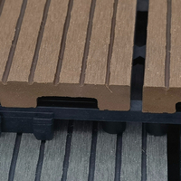 Dalles de terrasse en composite bois-plastique (WPC) moderne en teck, antidérapantes, imperméables, ignifuges, à emboîtement, carrées, pour balcon extérieur, décoratives