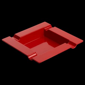 Square Plastic Desktop <b>Ashtray</b> Minimalist Design Red Color - Product Image 3