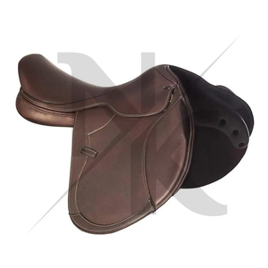 อานม้ากระโดดแบบมีโลโก้สั่งทำพิเศษ ทำจากหนังแท้ อานม้าแบบอังกฤษแบบ Close Contact ผลิตภัณฑ์สำหรับแข่งม้าจากอินเดีย - Product Image 2