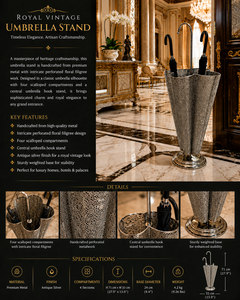 Classic Antique Brass Umbrella Stand One-Sided Capacity Metal Handicraft Frame Structure Hotel Lobby Decoration - Product Image 5