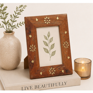 Fancy Brass Inlay Wooden <b>Frame</b> Floral Wholesale Tabletop <b>Wood</b> <b>Frame</b> for Home Decor Bulk Supplier <b>Picture</b> <b>Frame</b> Custom Sizes - Product Image 2