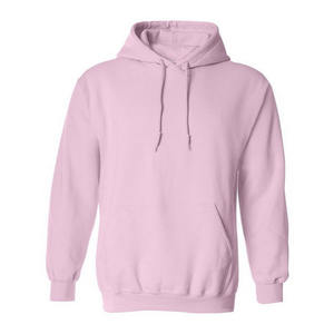 Sweat à capuche classique pour homme rose clair, respirant, en molleton de coton mélangé épais avec cordon de serrage, broderie 3D, différentes tailles - Product Image 1