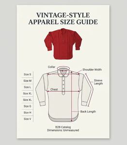 Red Vintage Men's Dress <b>Shirt</b> 100% Cotton Long Sleeve Single Breasted Reenactment American Reproduction Red <b>Colored</b> <b>Shirts</b> - Product Image 4
