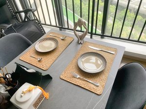 Set de table rectangulaire en bambou |   Tapis de table tissé à la main, design classique, artisanal, durable et écologique, pour la maison et les restaurants, Orion Handicraft - Product Image 1