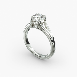 Elegant 925 Sterling <b>Silver</b> Round Brilliant Cut Moissanite <b>Solitaire</b> <b>Ring</b> Classic Fine Jewelry Engagement Wedding Anniversary - Product Image 4