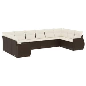 Conjunto de Sofá de Jardín de Ratán PE Marrón con Acero con Recubrimiento en Polvo y Poliéster, Muebles de Exterior Elegantes - Product Image 2