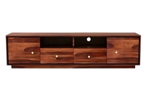 Contemporary Solid Wood Media Cabinet | 65 Inch Wooden TV Console <b>Table</b> | B2B Wholesale India - Product Image 3