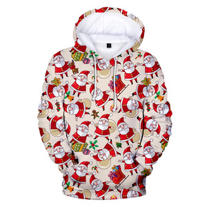 Men's Red <b>Christmas</b> Reindeer Printed Hoodie Casual Pullover Sweatshirt with Pocket Winter Graphic Top - Product Image 6