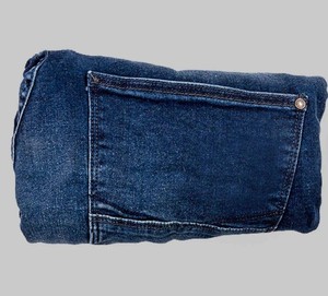 กางเกงยีนส์ผู้ชายทรงตรงผ้าเดนิมยืดได้ ผ้าฝ้ายทอเนื้อแน่น ซักแล้ว ระบายอากาศได้ดี เป็นมิตรกับสิ่งแวดล้อม สไตล์ญี่ปุ่น ฮิปฮอป สีน้ำเงิน - Product Image 2