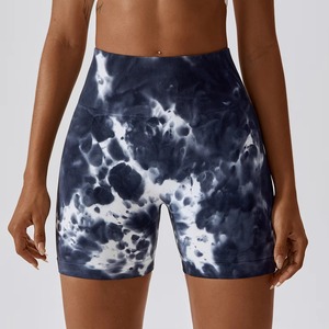 Shorts de yoga taille haute personnalisés pour femmes, respirants, en maille, avec poches, effet délavé, pour le yoga, le cyclisme et les loisirs - Product Image 4