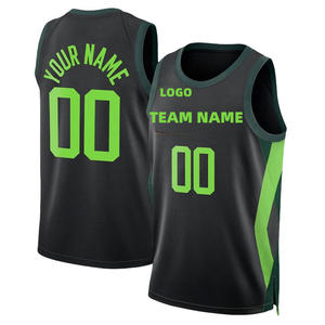 Camisetas de Baloncesto Personalizadas de Nuevo Diseño y Alta Calidad, con Estampado Luminoso, Cosidas, Antibacterianas, sin Mangas, Unisex, 100% Poliéster - Product Image 3