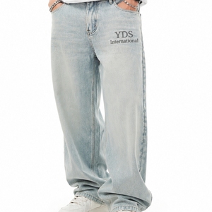 Jeans en denim personnalisés pour hommes, style streetwear, coupe large, qualité supérieure, denim doux, pantalon en denim tendance, denim peint - Product Image 1