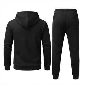 Men's Fashion Casual Tracksuit <b>Set</b> Hooded Pullover Sweatshirt with <b>Matching</b> <b>Jogger</b> Pants Two Piece Sportswear Outfit - Product Image 3