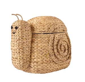 Cesta de Almacenamiento de Jacinto de Agua con Tapa, Organizador de Juguetes de Animales Tejido, Caja Decorativa de Mimbre para Guardería Infantil - Product Image 1