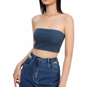Custom OEM Women's Short <b>Hip</b> Hop Breathable <b>Padded</b> Tube Tops Polyester Cotton Material Hot Sale Made in Pakistan - Product Image 4