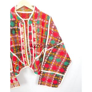 Handmade Indian <b>Kantha</b> 100% Cotton <b>Jacket</b> for Women Boho Patchwork Winter Wear Vintage <b>Jackets</b> For Winter Wear - Product Image 3