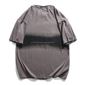 High Quality Low Oem Moq 240gsm 100% Cotton <b>TShirt</b> Custom Brand Blank Plain Plus Size Men's T Shirts Logo Boxy Fit - Product Image 5