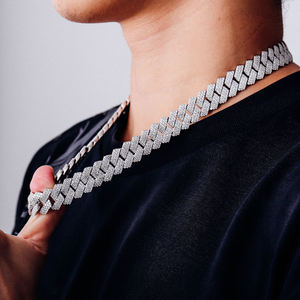 Cadena de Eslabones Cubanos de Plata 925 con Moissanita, Corte Brillante Redondo, Joyería Hip Hop para Hombres y Mujeres, Ideal para Fiestas - Product Image 4