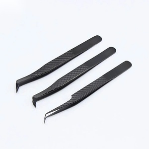 Pinzas de Precisión para Pestañas de Acero Inoxidable, Punta Lisa de 10 mm, para Aplicación de Pestañas Postizas de Volumen - Product Image 4