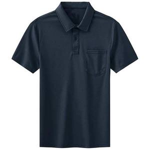 Chemises polo respirantes pour hommes, 100% coton, tricotées, vêtements de sport avec poches, chemises polo décontractées pour l'été - Product Image 5