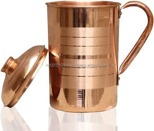 Elegante jarra de cobre con pulido brillante, diseño hecho a mano, agrega estilo a la decoración de la cocina y la mesa del comedor del hogar - Product Image 6