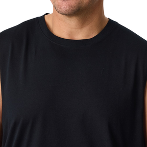 Camiseta sin Mangas Holgada para Hombre, Talla Grande, Color Sólido, Cuello Redondo, Tejido de Poliéster/Algodón, Transpirable, Ropa de Gimnasio, Chaleco Informal, Color Personalizado - Product Image 5