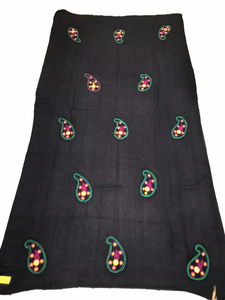 Chal de Pashmina Negro para Mujer al por Mayor, con Bordado Paisley, Bufanda Larga para Uso Diario en Todas las Estaciones, Proveedor OEM - Product Image 4