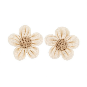 Fiore in Iuta ILAN 9,5cm 2 Pezzi Decorazione Artigianale - Product Image 1