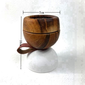 Wholesale <b>Mini</b> Wooden Bakhoor Burner Set Magnetic Stainless Steel Dish Incense Censer with Leather Pull Handle - Product Image 5