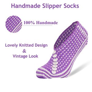 Calzini Pantofole da Donna Lavorati a Mano all'Uncinetto, Morbidi e Caldi, Design Vintage, 1 Paio per Uso Domestico - Product Image 3