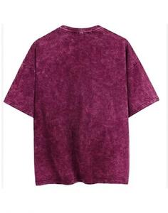 T-shirt streetwear premium délavé à l'acide pour homme, coupe ample et décontractée, en coton épais, effet vintage délavé, style urbain moderne - Product Image 6