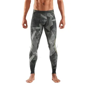 Benutzer definierte Polyester Spandex Yoga Fitness Dehnbare Kompression strumpfhose Männer