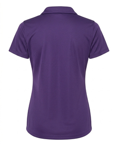Polo Morado para Mujer, Manga Corta, Color Sólido, Informal, Tejido, 100% Poliéster, Largo Regular - Product Image 3