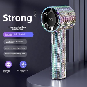 <span class=keywords><strong>Ventilador</strong></span> de Mano Mini de Lujo con Diamantes Brillantes, Recargable por USB, de Alta Velocidad, Refrigeración por Aire, Portátil para Auto, Exteriores, Hotel, RV - Product Image 6
