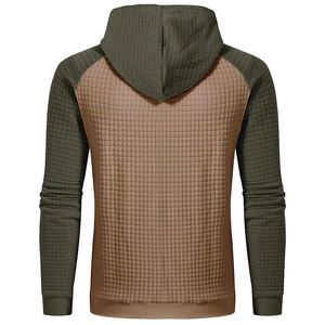 เสื้อสเวตเชิ้ตมีฮู้ดบุนวมสำหรับผู้ชาย สีพื้น แขนยาว สำหรับฤดูใบไม้ร่วง ทรงปกติ สีน้ำตาล สีเขียวมะกอก - Product Image 3