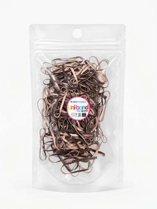 Élastiques à cheveux ronds en TPU Uniband marron/écologiques, haute qualité, unisexe, fabriqués en Corée, pour usage quotidien, emballage en sachet OPP. - Product Image 1