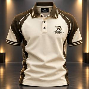 Camiseta de Manga Corta para Hombre, Bordada, Transpirable, Corte Regular, Diseño Deportivo, Color Sólido, Tejido de Punto, 100% Algodón de Alta Calidad - Product Image 1